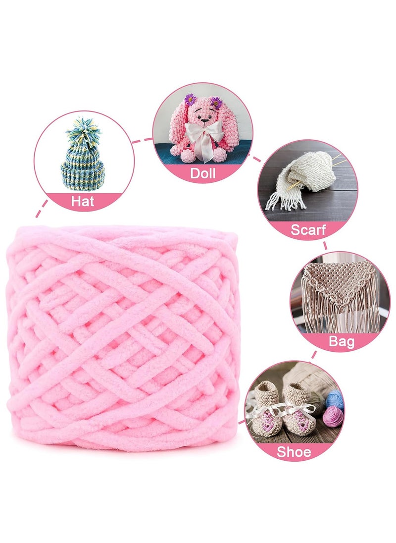 2-Piece Knitting Wool Yarn,Knitting Yarn Coarse Yarn for Crochet, Soft Chunky Yarn for Projects Making Plush Balls Handmade Bags Sweaters Shoes Hats Blankets Scarves Pink - pzsku/ZD3CFCD1668F23F286620Z/45/_/1712124986/756fdb02-5d99-4fcb-8956-cdc5068182ff