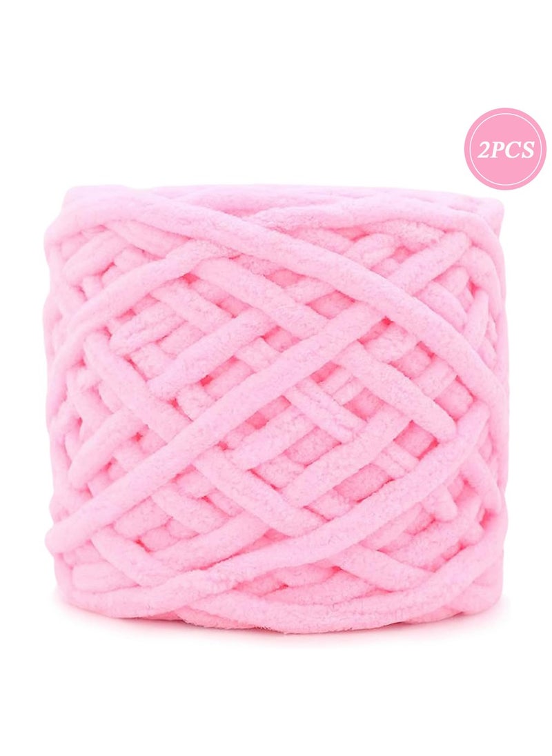 2-Piece Knitting Wool Yarn,Knitting Yarn Coarse Yarn for Crochet, Soft Chunky Yarn for Projects Making Plush Balls Handmade Bags Sweaters Shoes Hats Blankets Scarves Pink - pzsku/ZD3CFCD1668F23F286620Z/45/_/1712124986/f51d5574-2765-4027-9fc9-3b5297369054