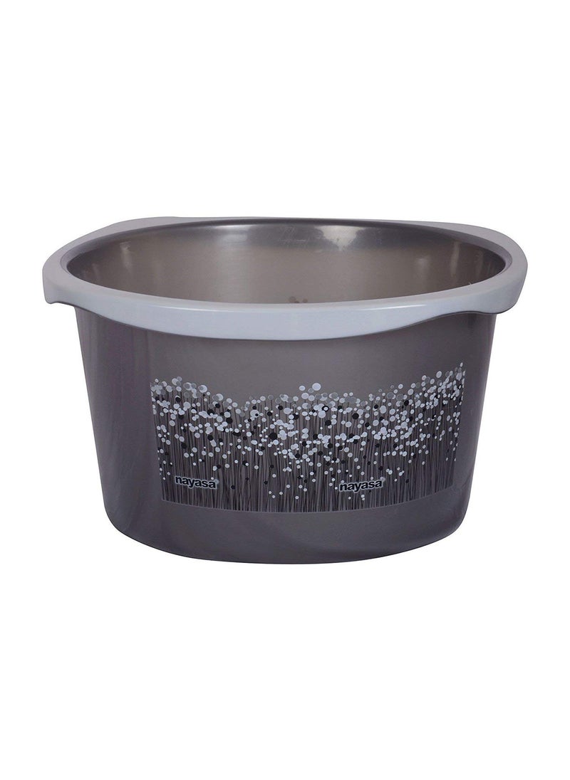 NAYASA Nayasa Funk Plastic Bathroom Bathing Pc with Bucket Mug Deep Bucket Crown Patla Dustbin and Soap Dish Grey Set of 6  - Image 4
