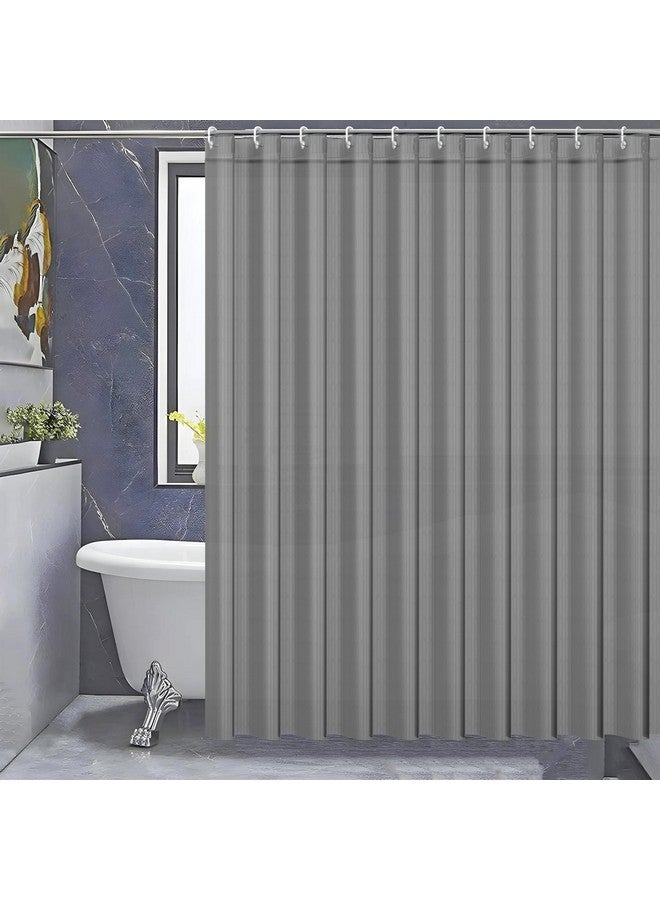 Kuber Industries Kuber Industries Shower Curtains for Bathroom | Waterproof Curtains with Hooks | PVC Self Lining Design Curtain | 7 Feet | Grey  - Image 4