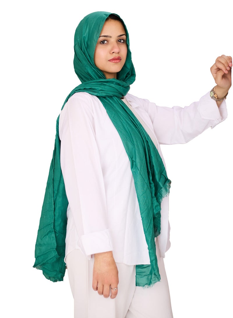 فلاور طرحة قطن مودال سادة - أخضر نعناعي - Image 2