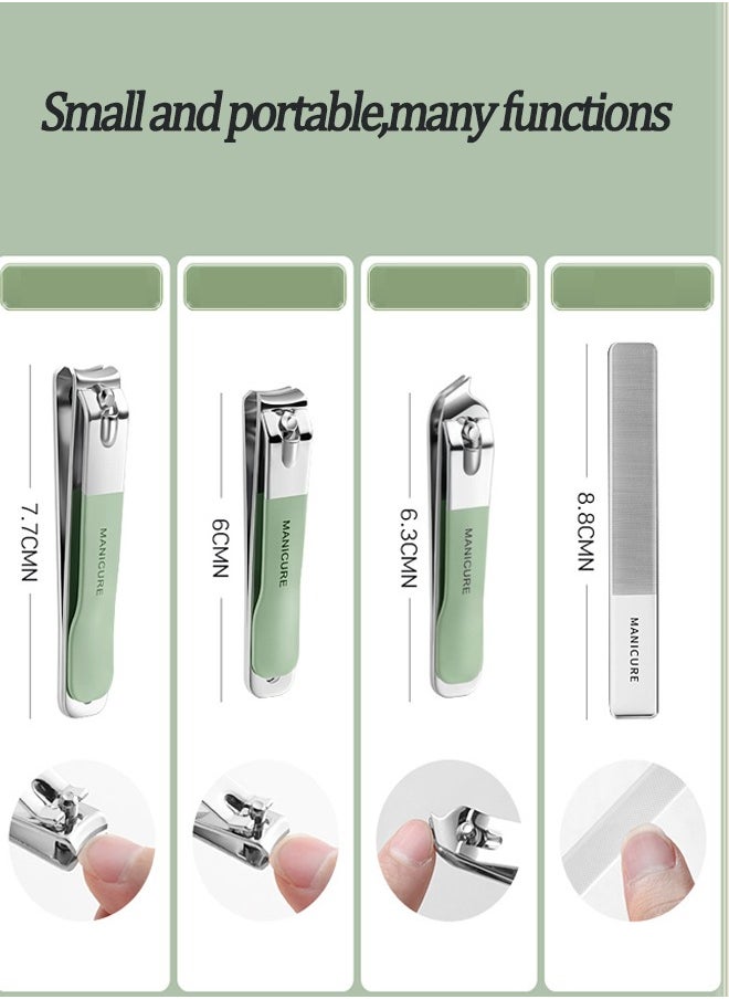 18-Piece Professional Pedicure And Nail Clipper Manicure Tool Kit Green