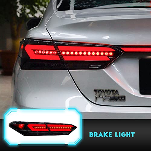 HCMOTIONZ HCmotion LED Tail Lights Compatible for Toyota Camry 2018 2019 2020 2021 2022 Rear Lamps Smoked Assembly With Animation DRL & W/Sequential Turn lights (V4-Smoked with trunk) - Image 5