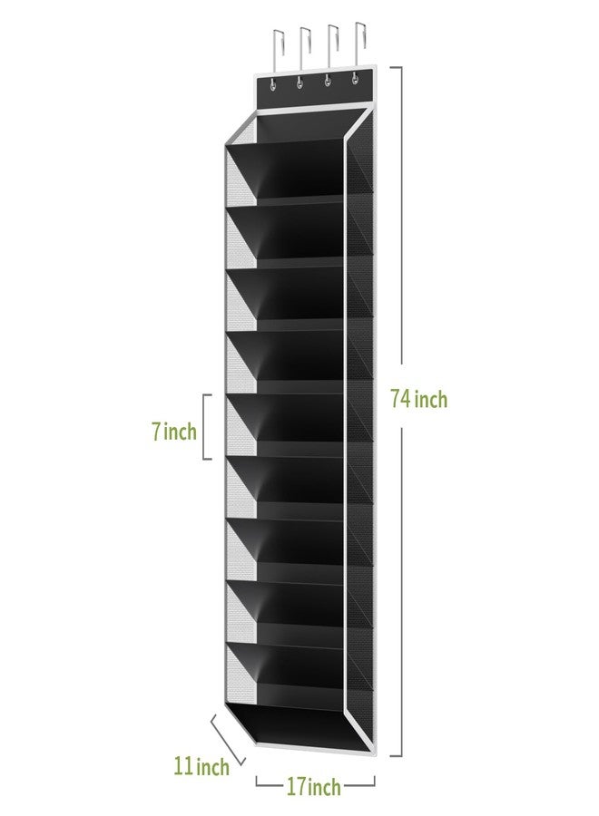 KEEPJOY 10 Tiers Mesh Over Door Shoe Organizer Storage, Hanging Shoe Holder for Door with Large Deep Pockets, Fit 20-30 Pairs Shoe Rack for Sneakers, Boots(Black) - Image 3
