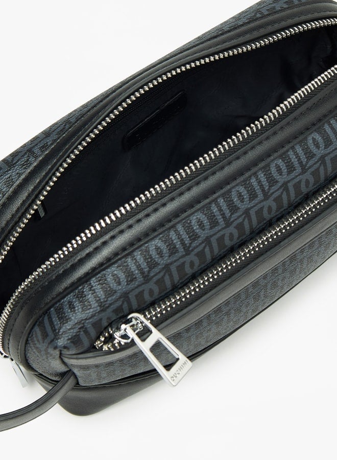 DUCHINI Duchini Monogram Print Pouch with Wrist Handle and Zip Closure - Image 5
