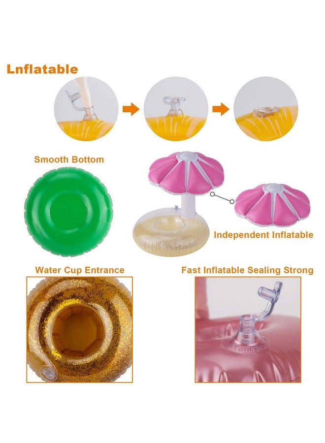 SAVITA 14Pcs Inflatable Drink Holders With 1 Pcs Air Pump Cute Cup Coasters Drink Floats For Summer Pool Party Decorations Fun Tub Toys For Kids - Image 4