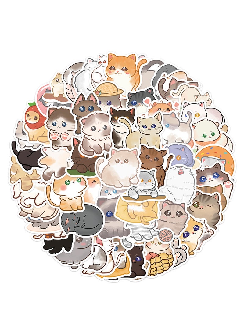 120 قطعة من ملصقات القطط اللطيفة Kawaii Cat ملصق لزجاجة المياه والكمبيوتر المحمول والهاتف وملصقات لوح التزلج للأطفال والبنات هدية - Image 1