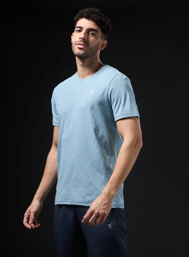 Technosport Technosport Solid 4-Way Stretch Crew Neck T-Shirt
