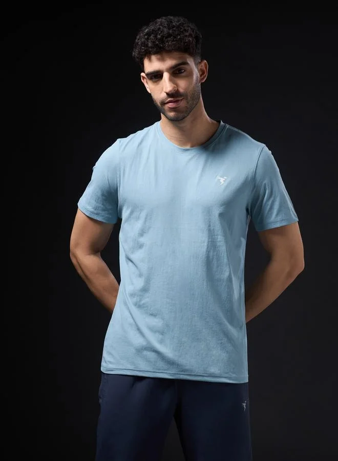 Technosport Technosport Solid 4-Way Stretch Crew Neck T-Shirt