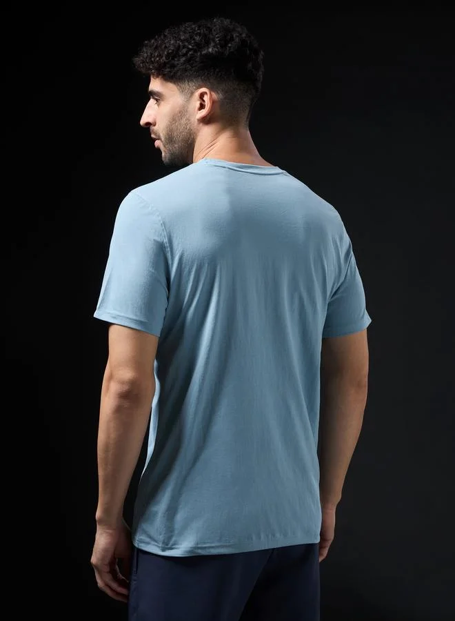 Technosport Technosport Solid 4-Way Stretch Crew Neck T-Shirt