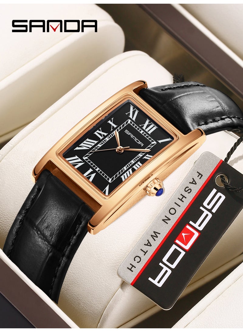Sanda Watches For Men New 1150 Fashion Couple Watch Elegant Design Rectangular Dial Waterproof Quartz Movement Business Men's Watch - Image 1