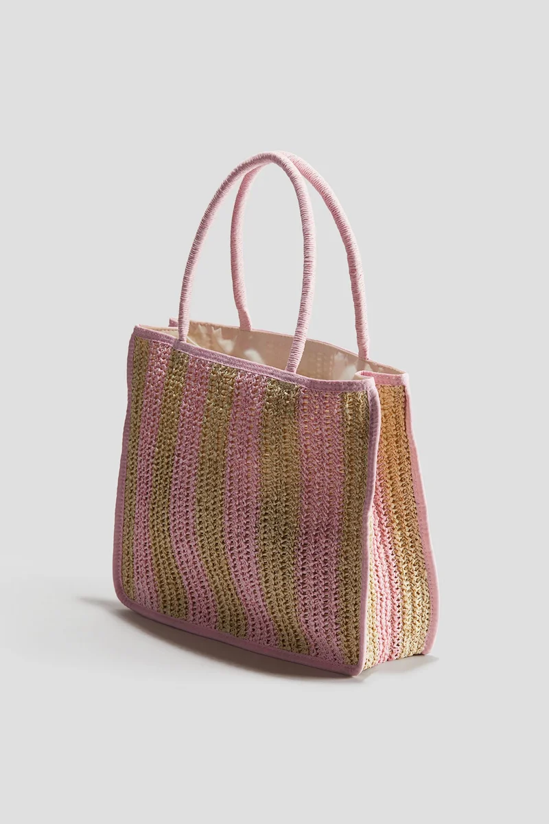 اتش اند ام حقيبة واسعة من القش