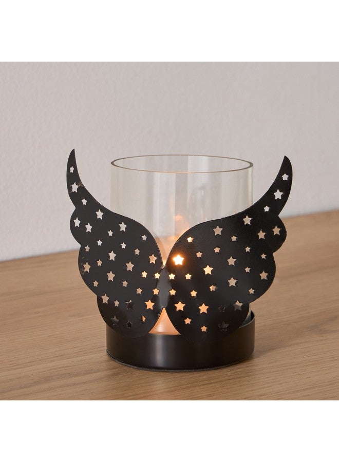 Home Box Calot Metal Angel Votive with Glass Candleholder- 14x8x11 cm 8 x 11 x 14 cm - Image 1