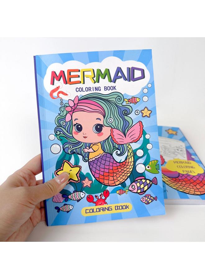 Bluejw New Mermaid Coloring Book 60 Cartoon Graffiti Enlightenment Children Over 4 Years Old Coloring Book Suit - Image 2