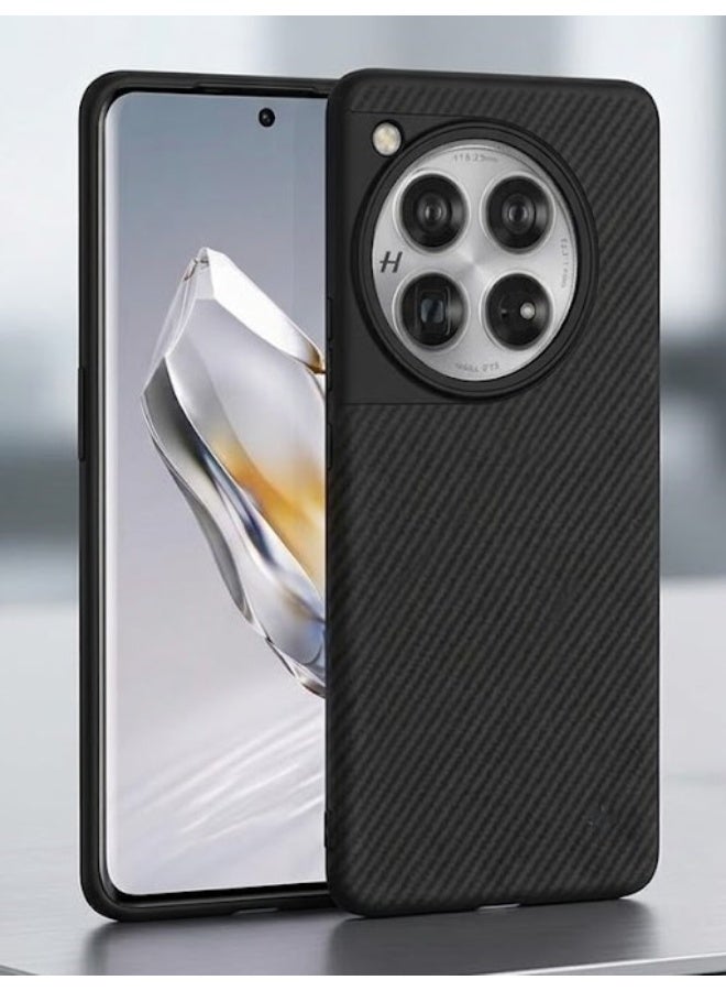 Case For Oneplus 12 Carbon Fiber Brushed Texture - Black
