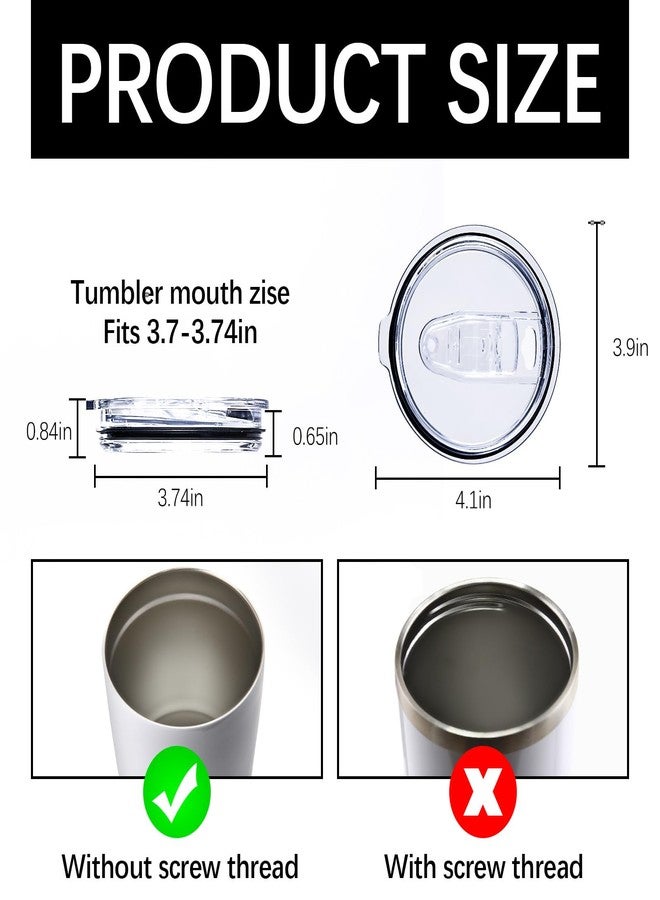 OKBA 5 PCS 30 oz tumbler lid, Slide Spill Proof Cup Cover For 14 oz Coffee Mug and 35 oz travel mug, 32 ounce swig Tumbler lid replacement - Inside diameter 3.7 to 3.74 inches,BPA Free - Image 3