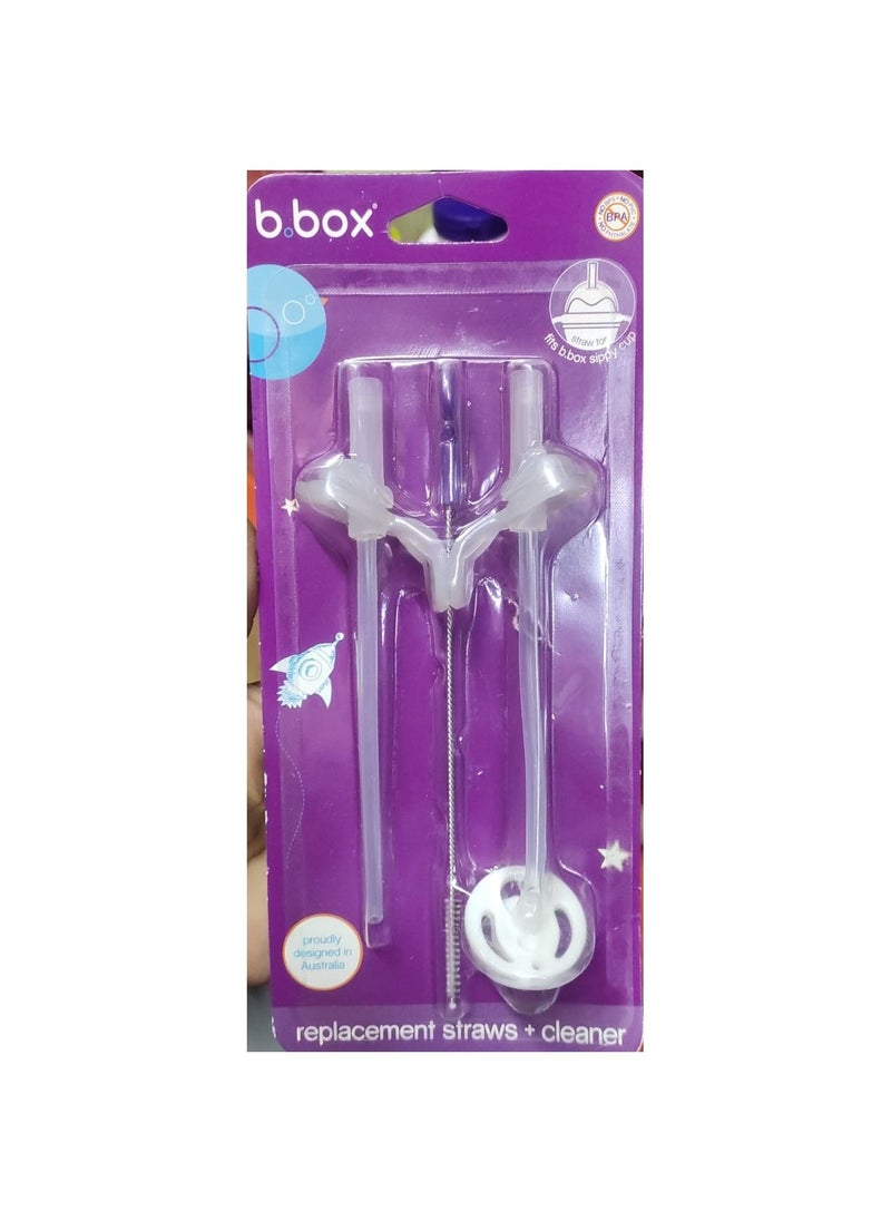b.box Sippy Cup Replacement Straw Pack, includes 1 Replacement Straw, 1 Replacement Straw with Weight and 1 Cleaning Brush 