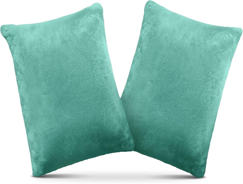 1 MIDDLE ONE 2 Pack Small Pillow, Memory Foam Mini Pillow 11 X 7 Inches for Travel, Sleeping, Nap and Neck, Knee, Lumbar Support, Tiny Cushion for Pet, Dogs (Teal Green) - Image 1