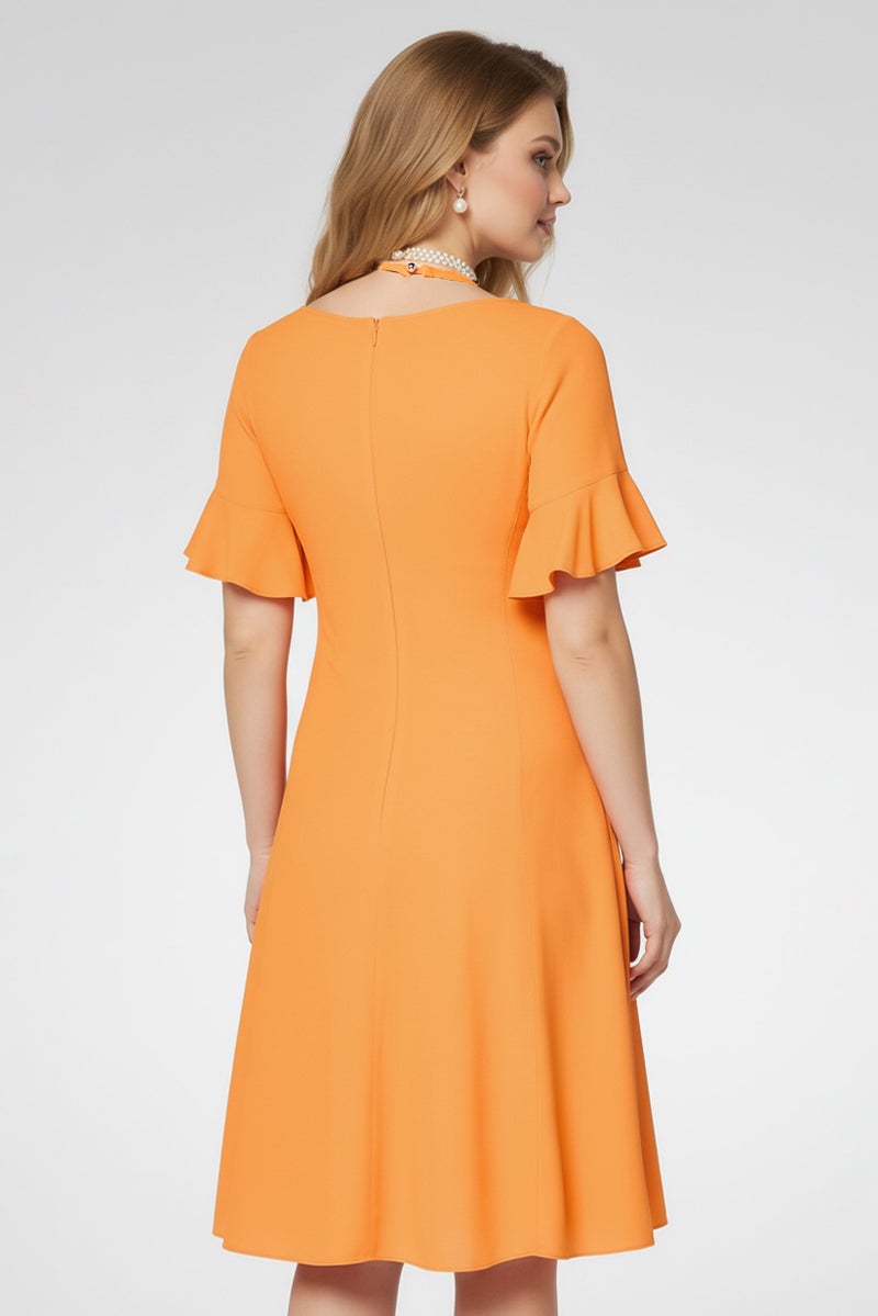 STELLA MCCARTNEY فستان نسائي بتصميم A-Line بلون برتقالي - Image 2