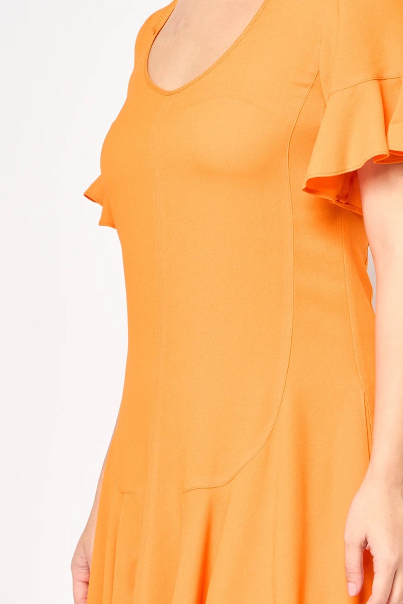 STELLA MCCARTNEY فستان نسائي بتصميم A-Line بلون برتقالي - Image 5
