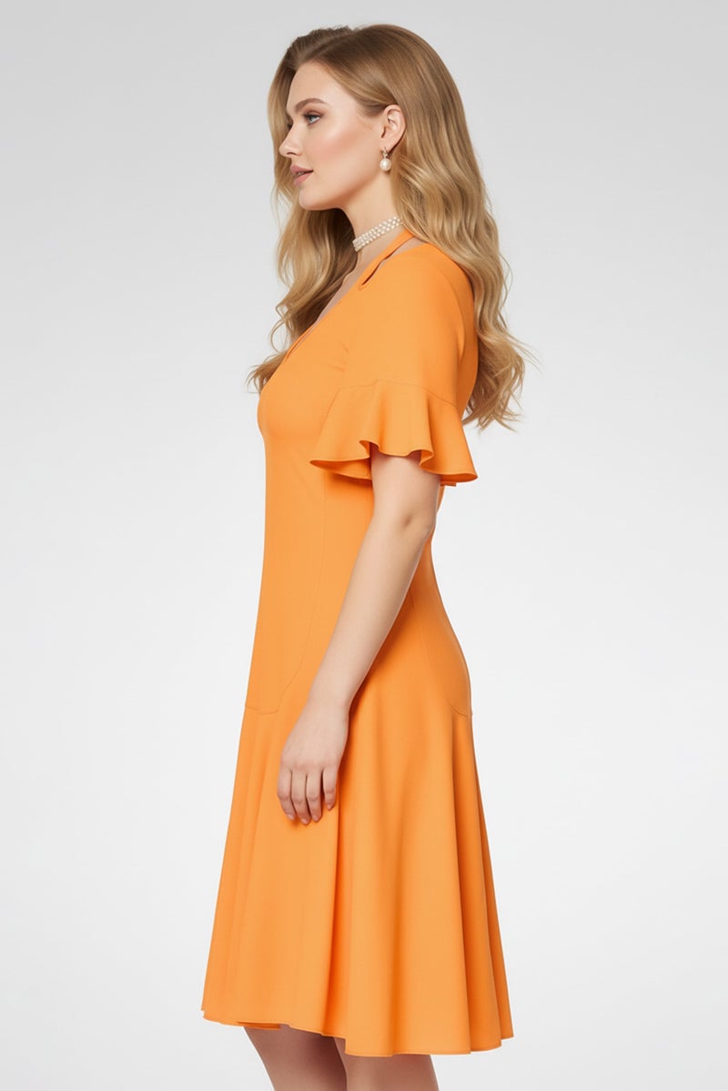 STELLA MCCARTNEY فستان نسائي بتصميم A-Line بلون برتقالي - Image 3