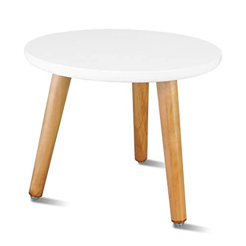 Uneedem Indoor Plant Stand, Wood Mid Century Modern Small Round Side Plant Table for Indoor Plants, 8.9" Tall Plant Holder for Flower Pots End Table - Image 1