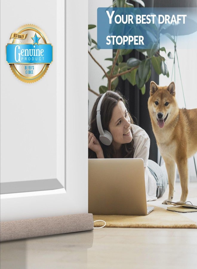 SYIPO Triangle Door Draft Stopper，36.6" Weighted Under Door Draft Blocker Bottom Door Seal Noise&Air，All Season Interior Sound Proof Door Snake Draft Insulation Stopper-Gaps Up to 3” Under Door，Gray - Image 4