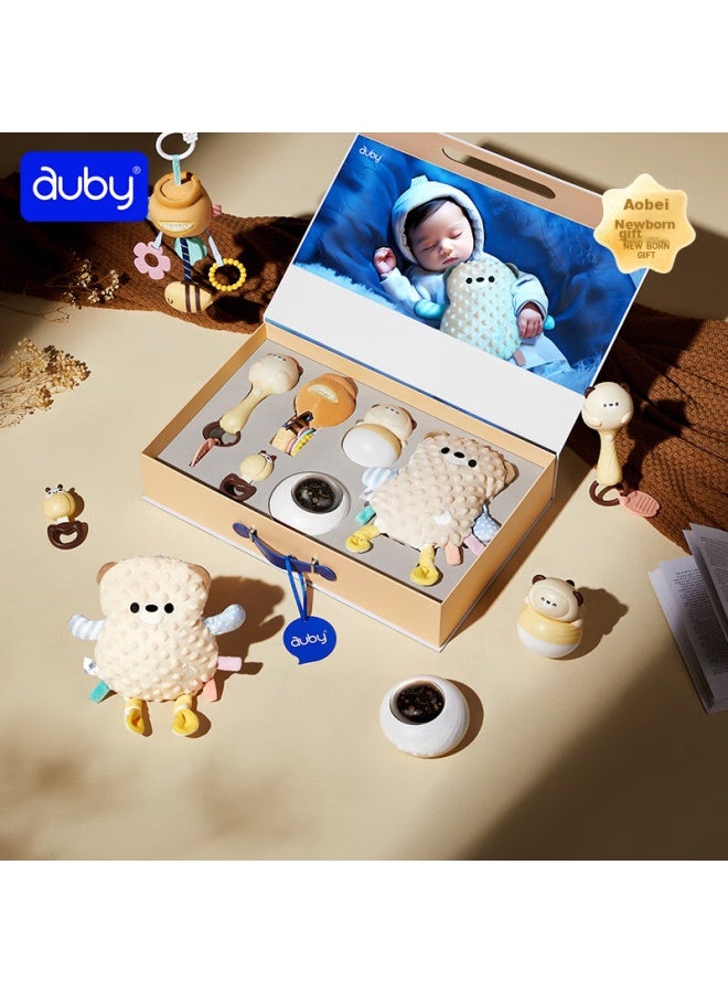 Auby Newborn Welcome Gift Box, High-end Infant And Toddler Toys, 0-1 Year Old Baby Comforting Doll, Rattle Gift - Image 1
