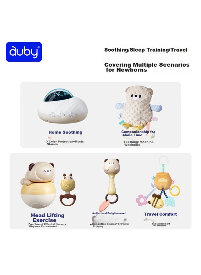 Auby Newborn Welcome Gift Box, High-end Infant And Toddler Toys, 0-1 Year Old Baby Comforting Doll, Rattle Gift - Image 5