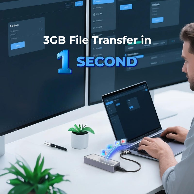 Rosewill 40Gbps M.2 NVMe SSD Enclosure with Cooling Fan, Transparent Back Plate, Support M.2 NVMe SSD up to 8TB, Compatible with Thunderbolt 3/4/USB4/3.2/2.0 M1 M2 Pro/Max, PC, MacBook, IPAD, Chrome - Image 5