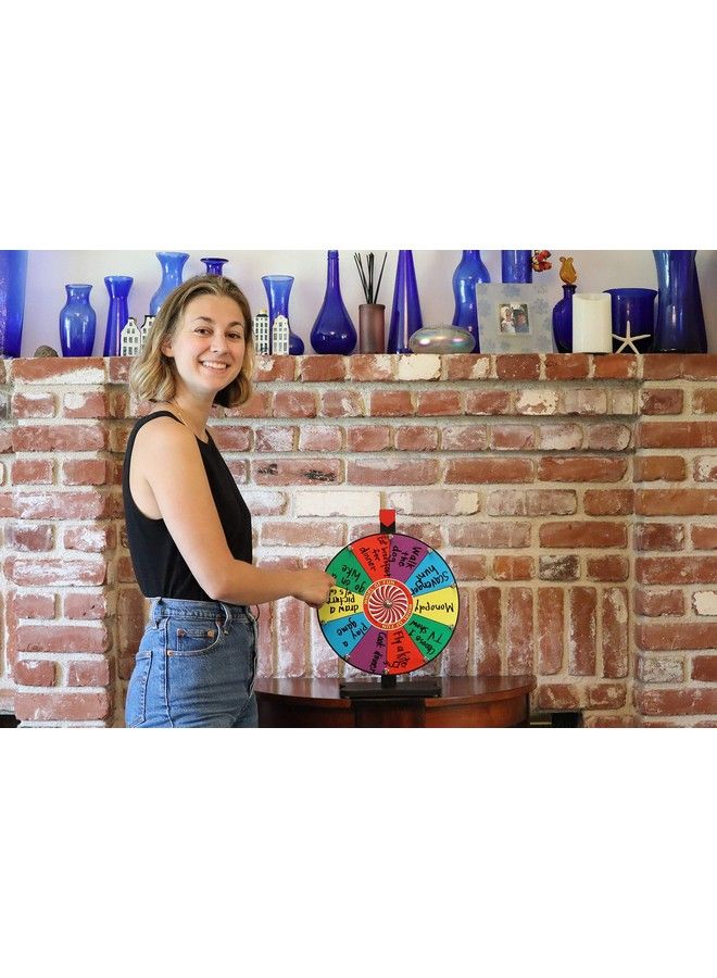12 Inch Prize Wheelspinning Wheel For Prizes With Stand, 10 Color Slots, Heavy Duty, Erasable Whiteboard Surface, Easy Assembly, Tools And Marker Included, Made In Usa - Image 3