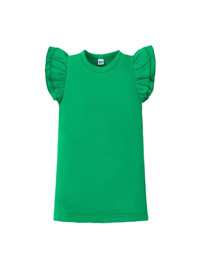 Magic Park بلوزة فتيات صغيرة سحرية 12M-14Y للأطفال، تي شيرت قصير وطويل مع كشكش، تي شيرت بلون موحد، Tops غير رسمية للفتيات (0033F_أخضر، 12-18 شهر) - Image 1