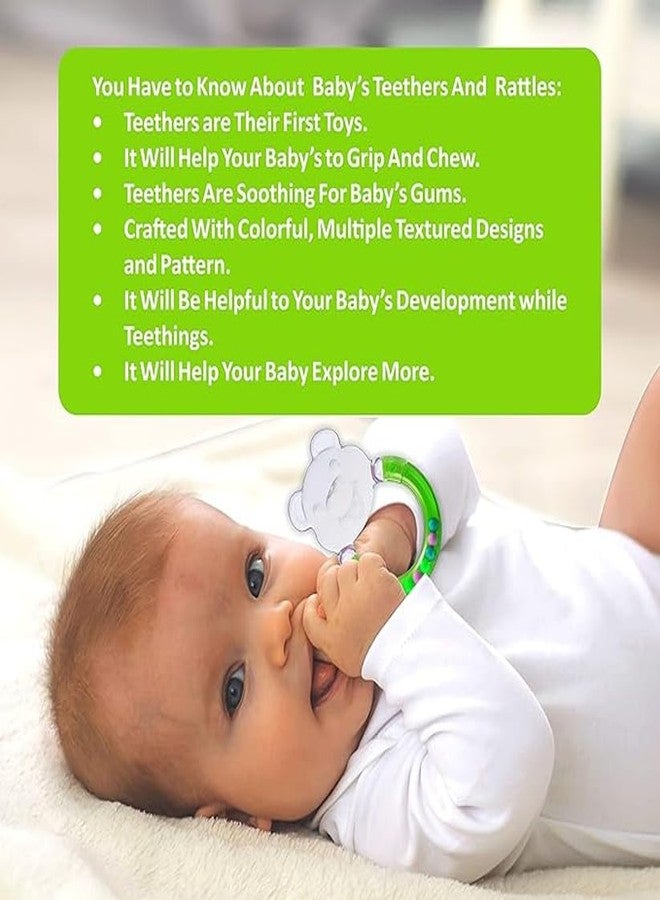 Fimalia Silicon & Wooden Baby Teething Toys for 3+ Months Baby, BPA Free Baby Teether Sensory Toy (Multicolor) (Bear Rattle Teether (1 pc Multicolor)) - Image 4