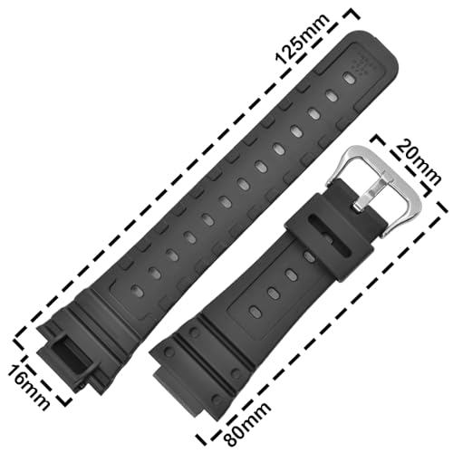 DBLACK ''CDS34'' 16mm Rubber Watch Strap // Compatible with ''CASI0 G-SH0CK'' DW-5000, DW-5600, DW-5700, DW-5750E, & Other Watch Models - Image 3