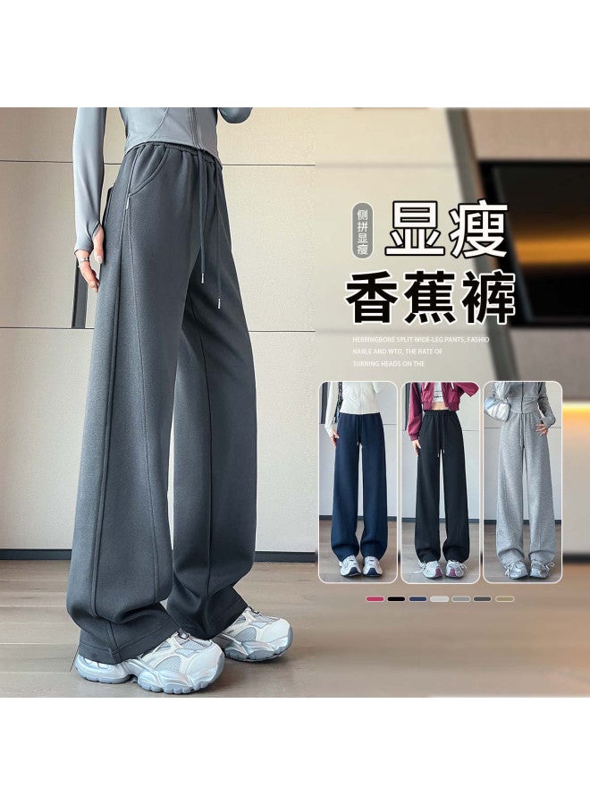 Hstyle Slim-fit Banana Wide-leg Pants For Women - 2025 Spring/fall Collection, Optional Extended Length, Loose Comfortable Athletic Tapered Pants, Slimming & Versatile Casual Trousers - Image 2