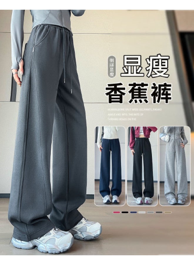 Hstyle Slim-fit Banana Wide-leg Pants For Women - 2025 Spring/fall Collection, Optional Extended Length, Loose Comfortable Athletic Tapered Pants, Slimming & Versatile Casual Trousers - Image 1