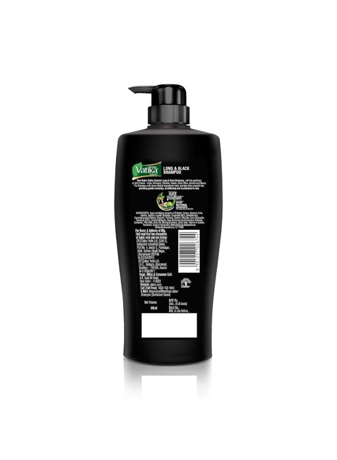 دابر شامبو دابر فاتيكا طويل وأسود - 640 مل | مع أملا وبرينجراج آي للشعر اللامع والطويل والأسود | لا يوجد بارابين مضاف | يوفر تنظيفًا لطيفًا وتكييفًا وتغذية للشعر - Image 3