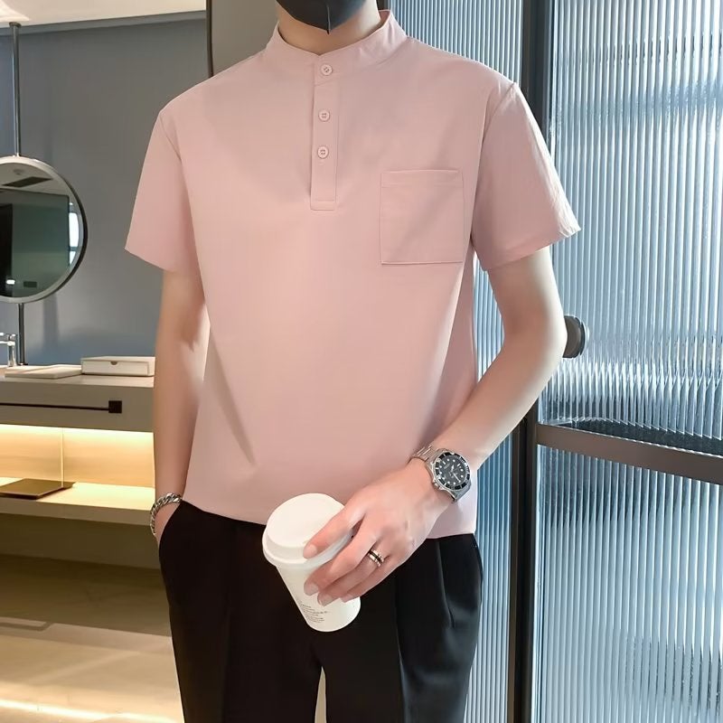 Short-Sleeved T-Shirt Men'S 2025 Summer Ice Silk Thin Men'S Top Boys' Trendy Brand Fashionable Round Neck Half-Sleeved T-Shirt - Image 2