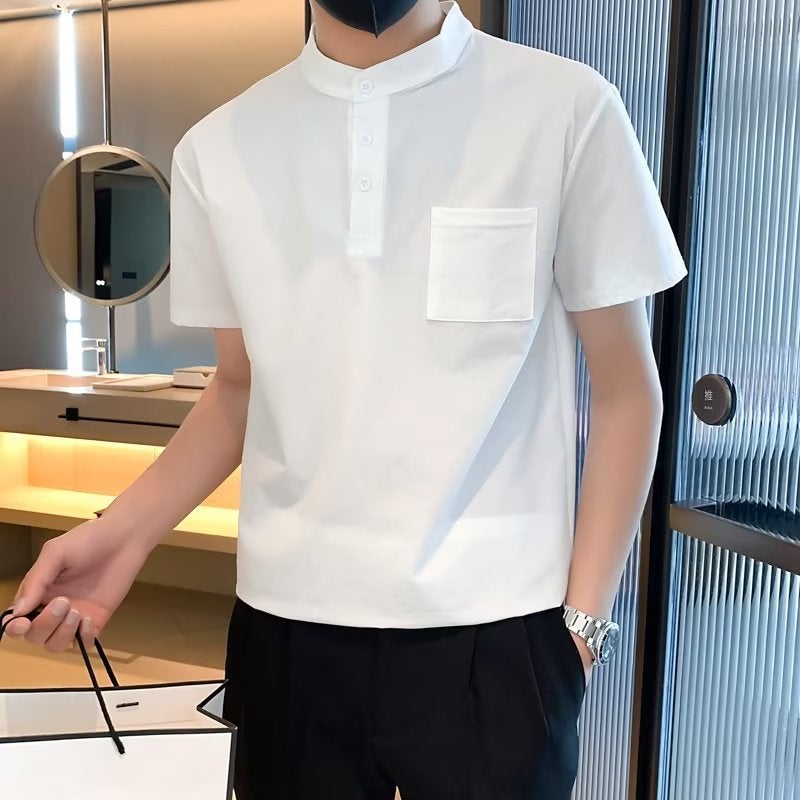 Short-Sleeved T-Shirt Men'S 2025 Summer Ice Silk Thin Men'S Top Boys' Trendy Brand Fashionable Round Neck Half-Sleeved T-Shirt - Image 3