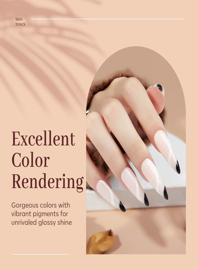 Modelones Poly Nail Gel, 6 Colors Nude Skin Tones Pink Neutral Brown Collection Poly Extension Gel Set Builder Manicure DIY Design Nail Art Home Salon Beauty Gift - Image 4