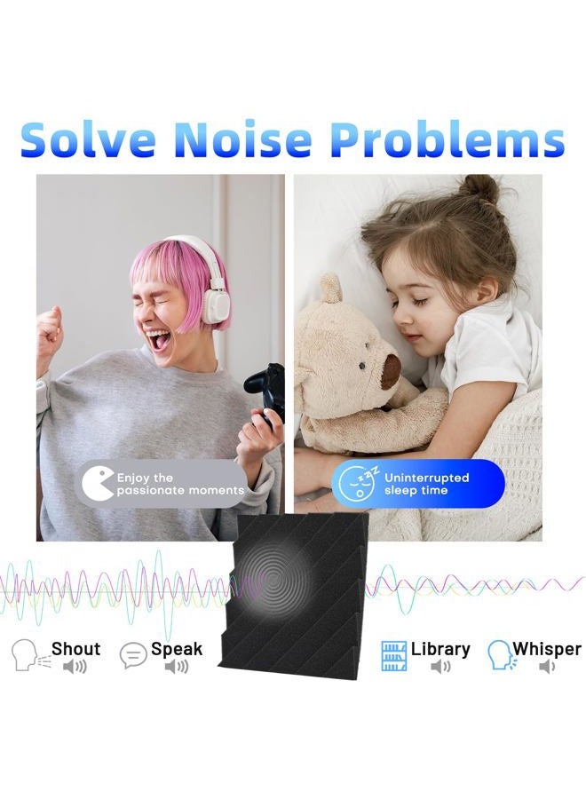 Focusound 48 Pack Sound Proof Foam Panels, 1" x 12" x 12" Acoustic Foam Panels for Wall High Density Soundproofing Wedge Panels for Studio Office Game Room - Image 5