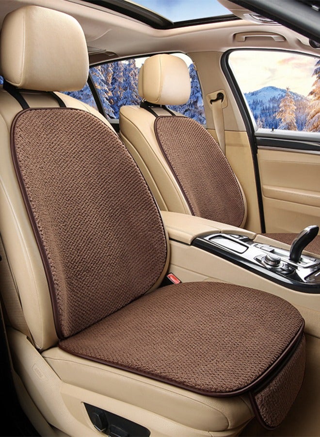 DUNISO 2pcs Auto Warm plush Universal Four Seasons Front Car Seat Covers Luxury Include Front Car Seat Protector Compatible with 95% Vehicle Fit for Cars Truck SUV or Vans - Image 1