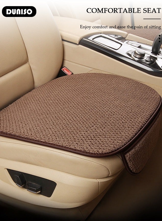 DUNISO 2pcs Auto Warm plush Universal Four Seasons Front Car Seat Covers Luxury Include Front Car Seat Protector Compatible with 95% Vehicle Fit for Cars Truck SUV or Vans - Image 3