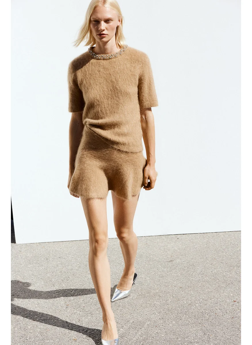 H&M Embellished Mohair-Blend Top