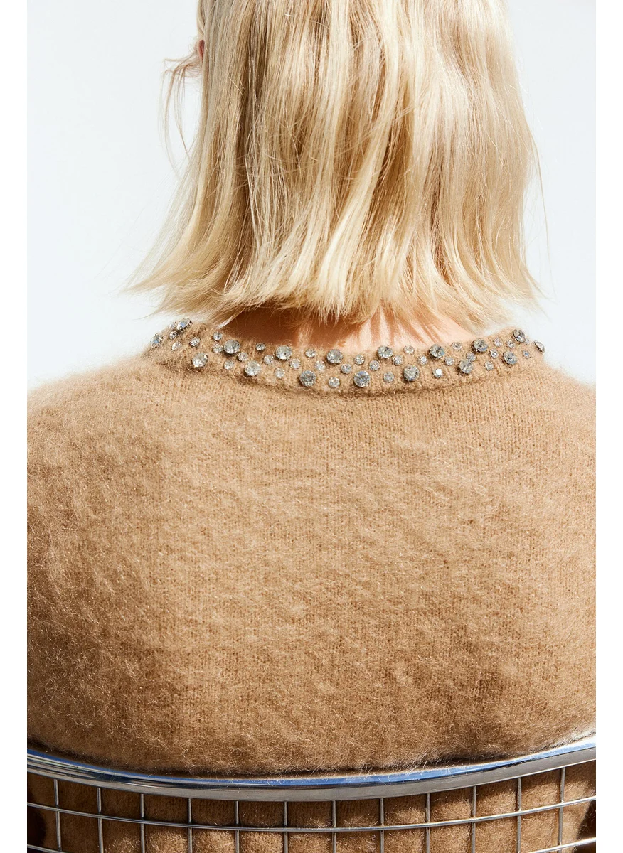 H&M Embellished Mohair-Blend Top