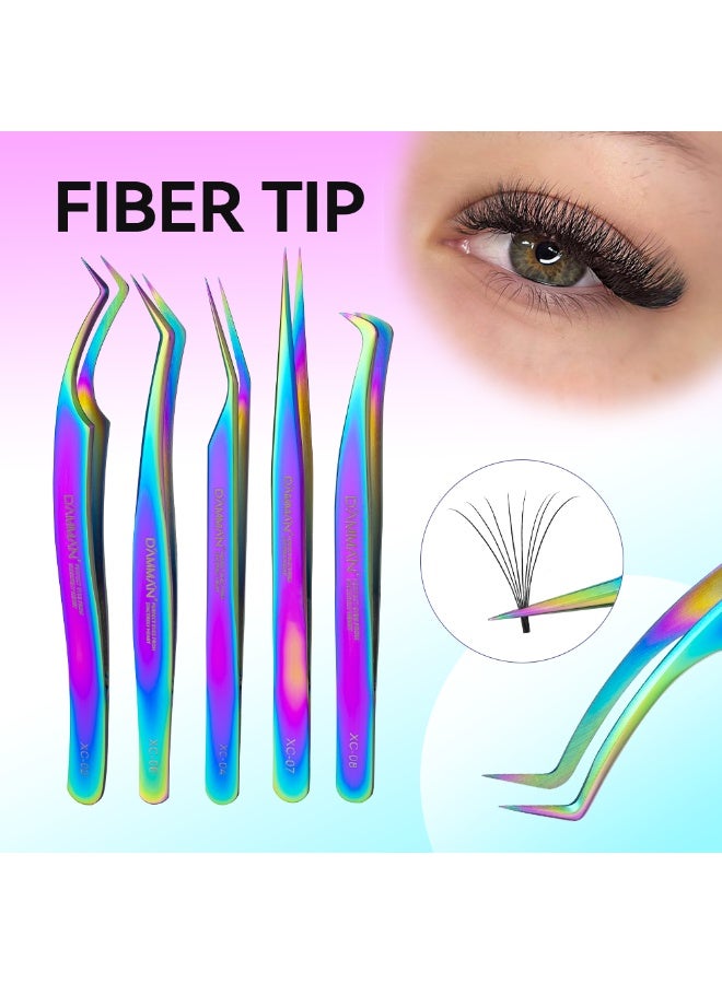 D'AMMA'N Professional Eyelash Extension Tweezers Set 8 Precision Lash Tweezers for Volume Classic Lashes Stainless Steel Beauty Tool - Image 4