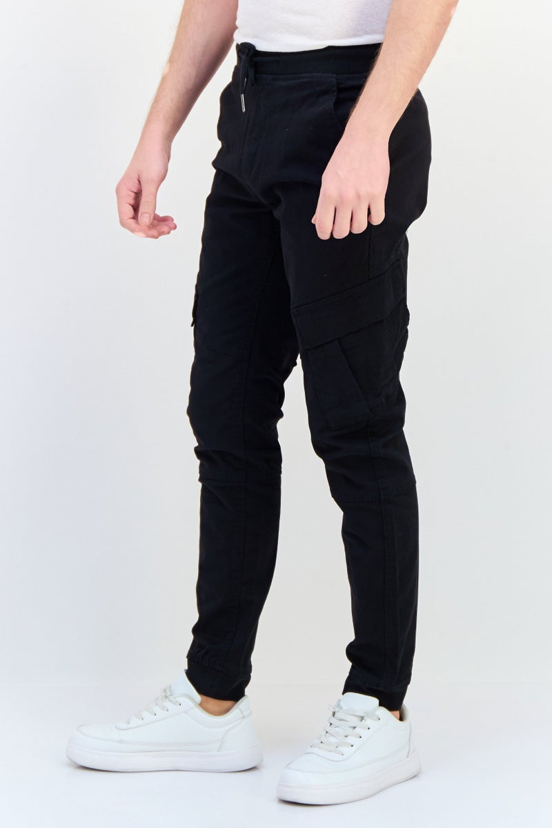 Celio سروال جوجر للرجال بتصميم سادة، أسود - Image 2