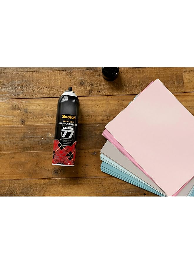 Scotch  Multi Purpose Spray Adhesive 13.57 Oz 385Gr Transparent Color Multipurpose Adhesive Spray Bonds To Fabric Cardboard Plastic Metal Wood And More Glue Super Glue 1 Bottle Pack - Image 3