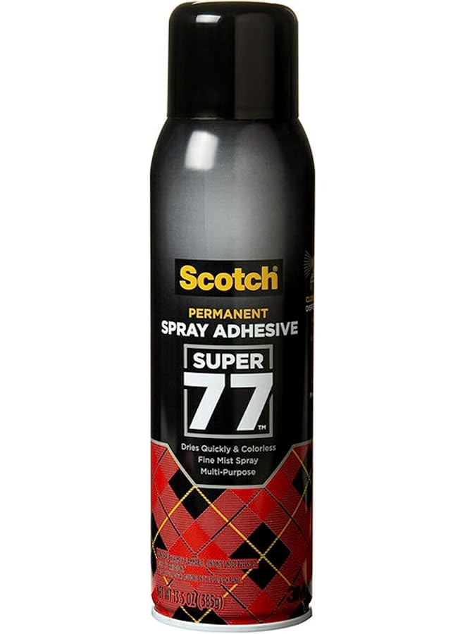 Scotch  Multi Purpose Spray Adhesive 13.57 Oz 385Gr Transparent Color Multipurpose Adhesive Spray Bonds To Fabric Cardboard Plastic Metal Wood And More Glue Super Glue 1 Bottle Pack - Image 1