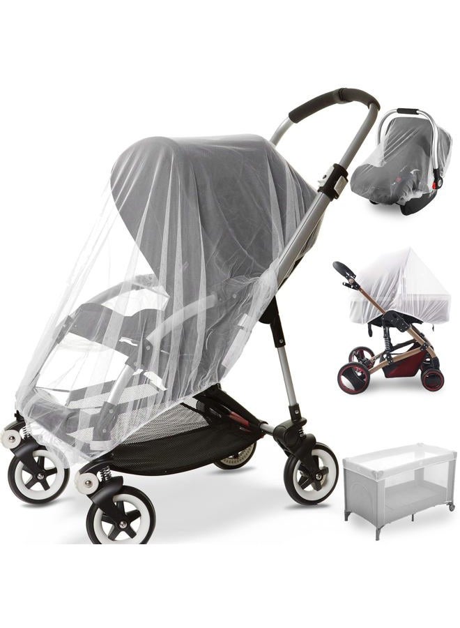 Sysmie 2 Pack Baby Mosquito Net for Strollers Carriers Car Seats Cradles, Portable Durable & Long Lasting Infant Insect Shield Netting (White) - Image 1